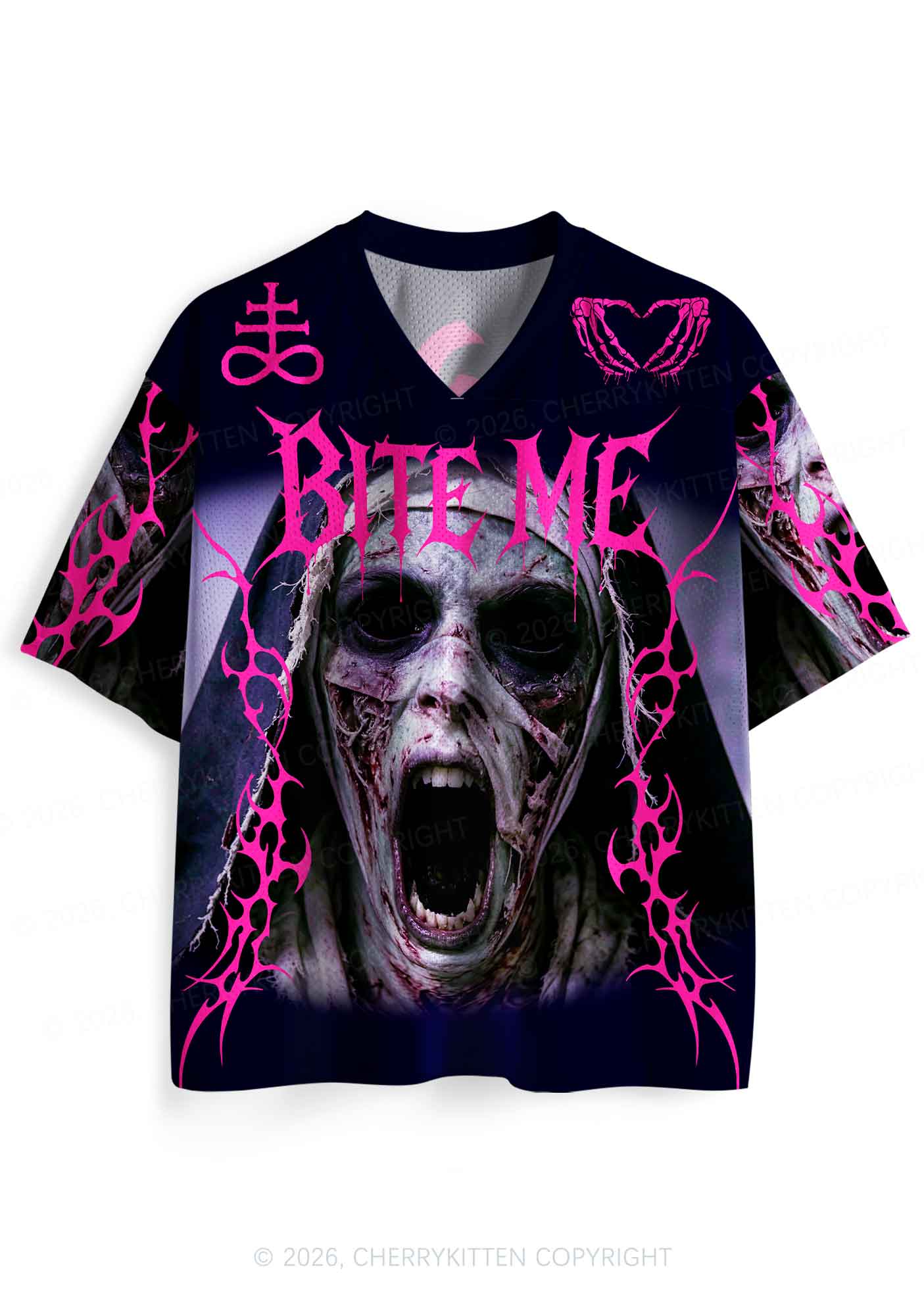 Halloween Bite Me Nun Y2K Sport Jersey Shirts Cherrykitten