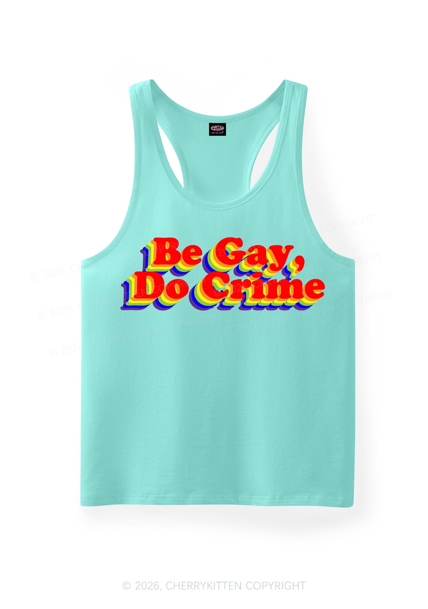 Be Gay Do Crime Pride Y2K Men Racerback Tank Top Cherrykitten
