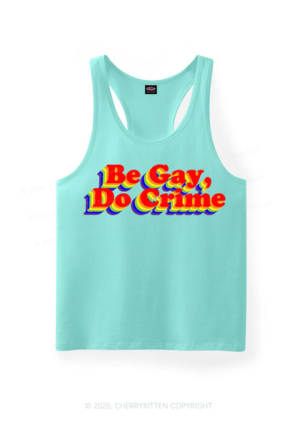 Be Gay Do Crime Pride Y2K Men Racerback Tank Top Cherrykitten