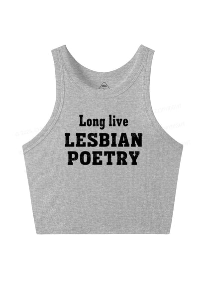 Lesbian Poetry Pride Y2K Crop Tank Top Cherrykitten