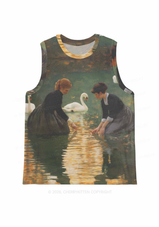 Swan Lake Girls Pride Y2K Mesh Muscle Tank Cherrykitten