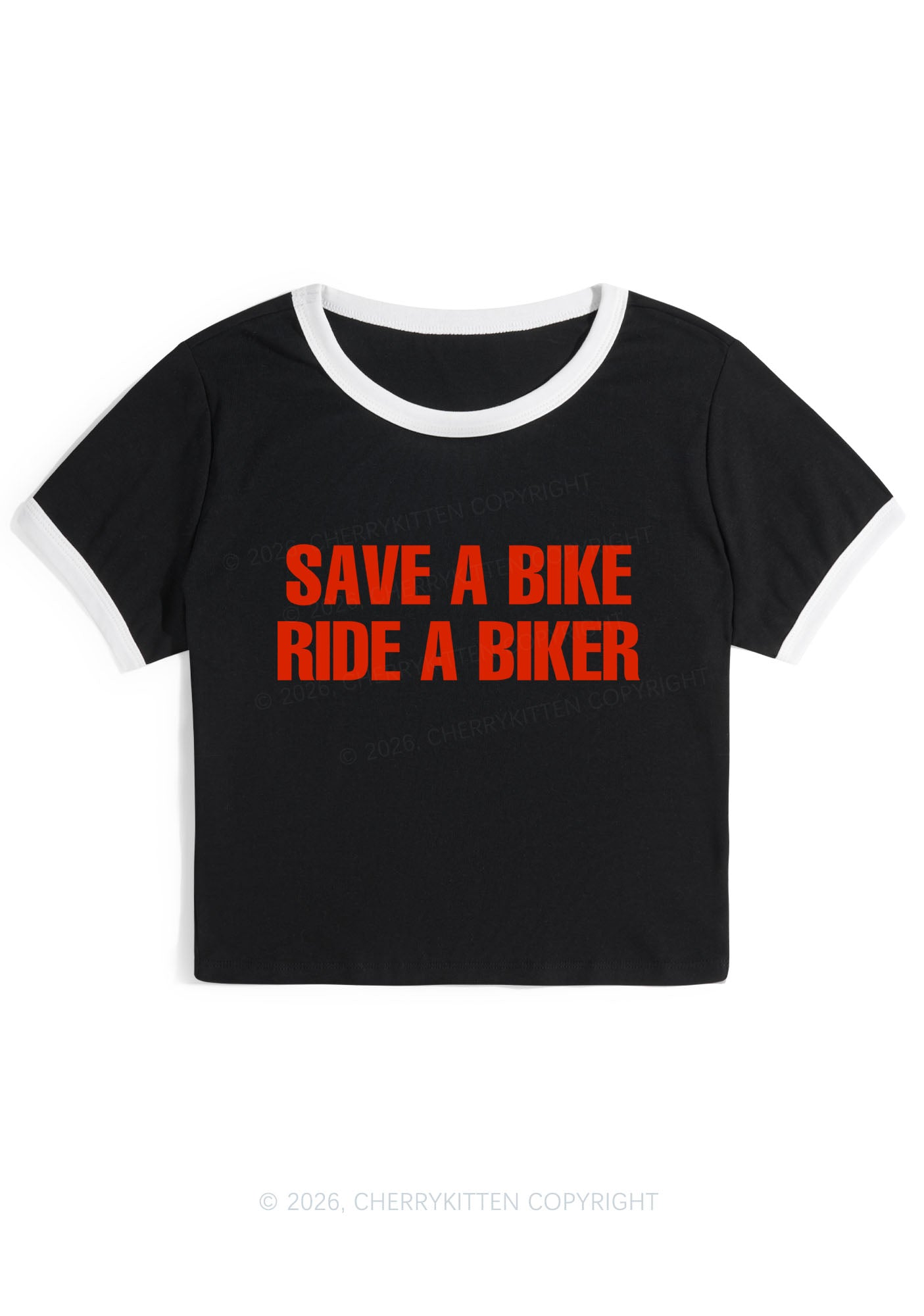 Save Bike Ride Biker Y2K Ringer Tee Cherrykitten