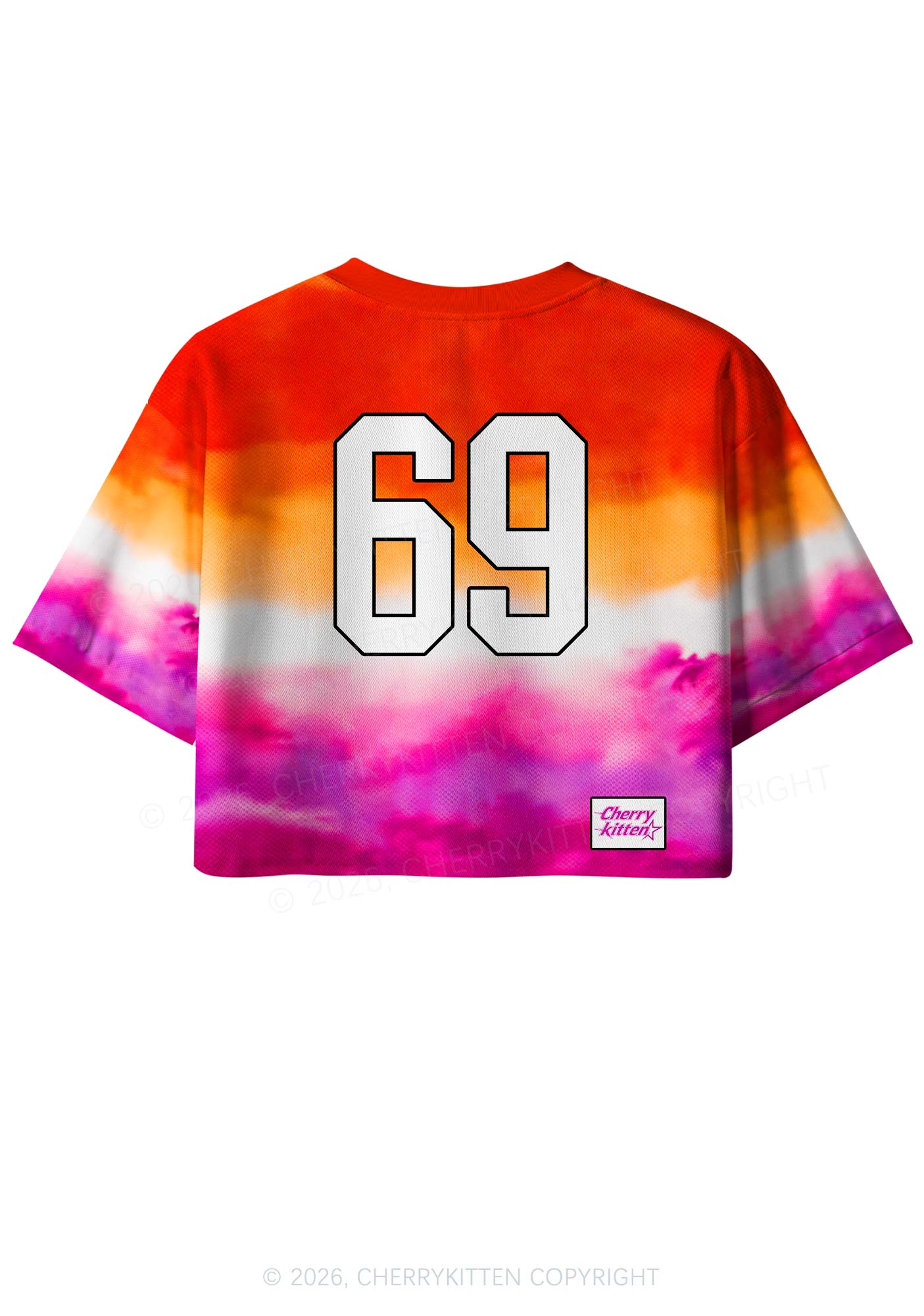 Custom Lesbian Flag Colors Pride Y2K Crop Sport Jersey Shirts Cherrykitten