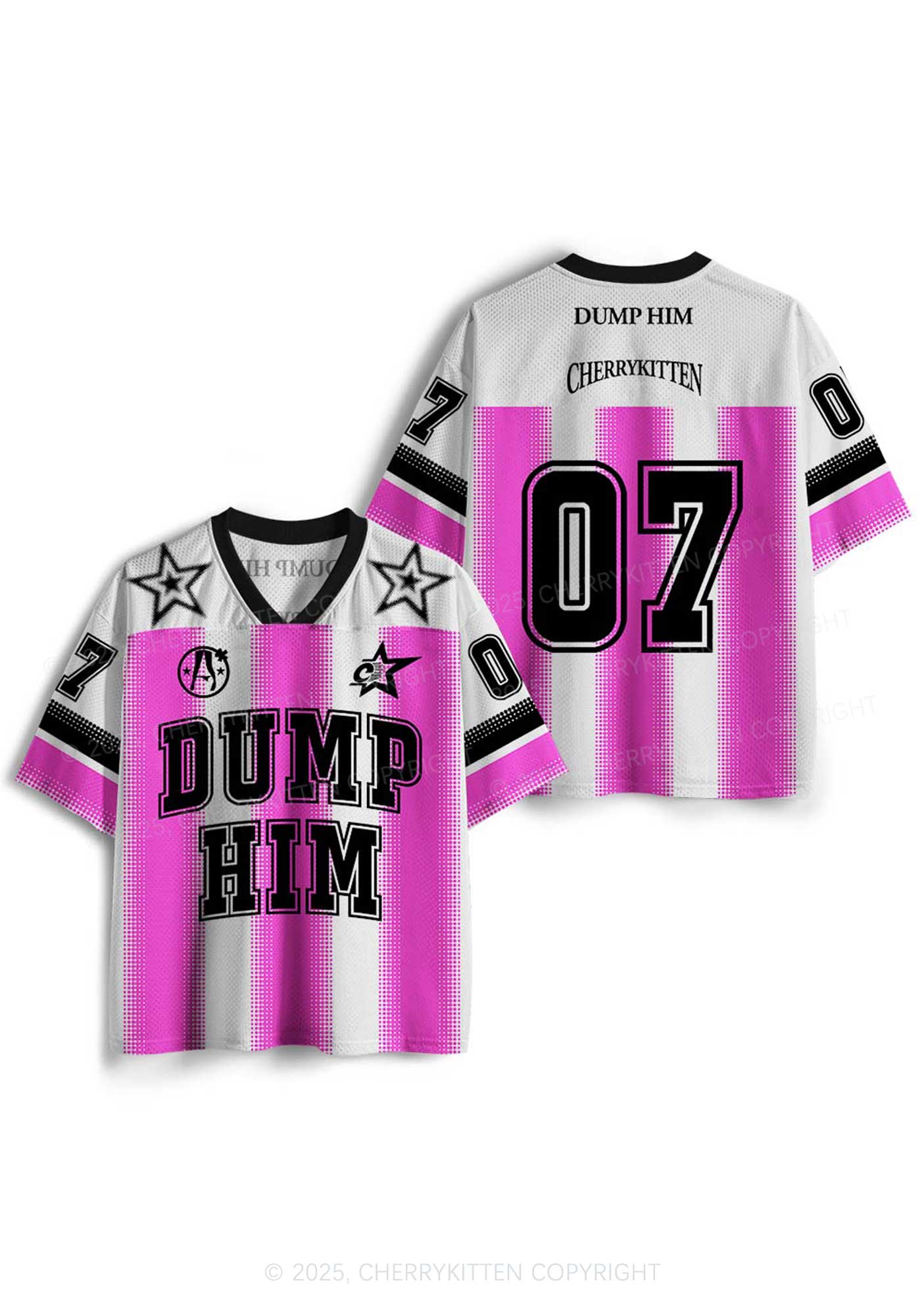 Custom Pink Dump Him Y2K Mesh Jersey Shirts Cherrykitten