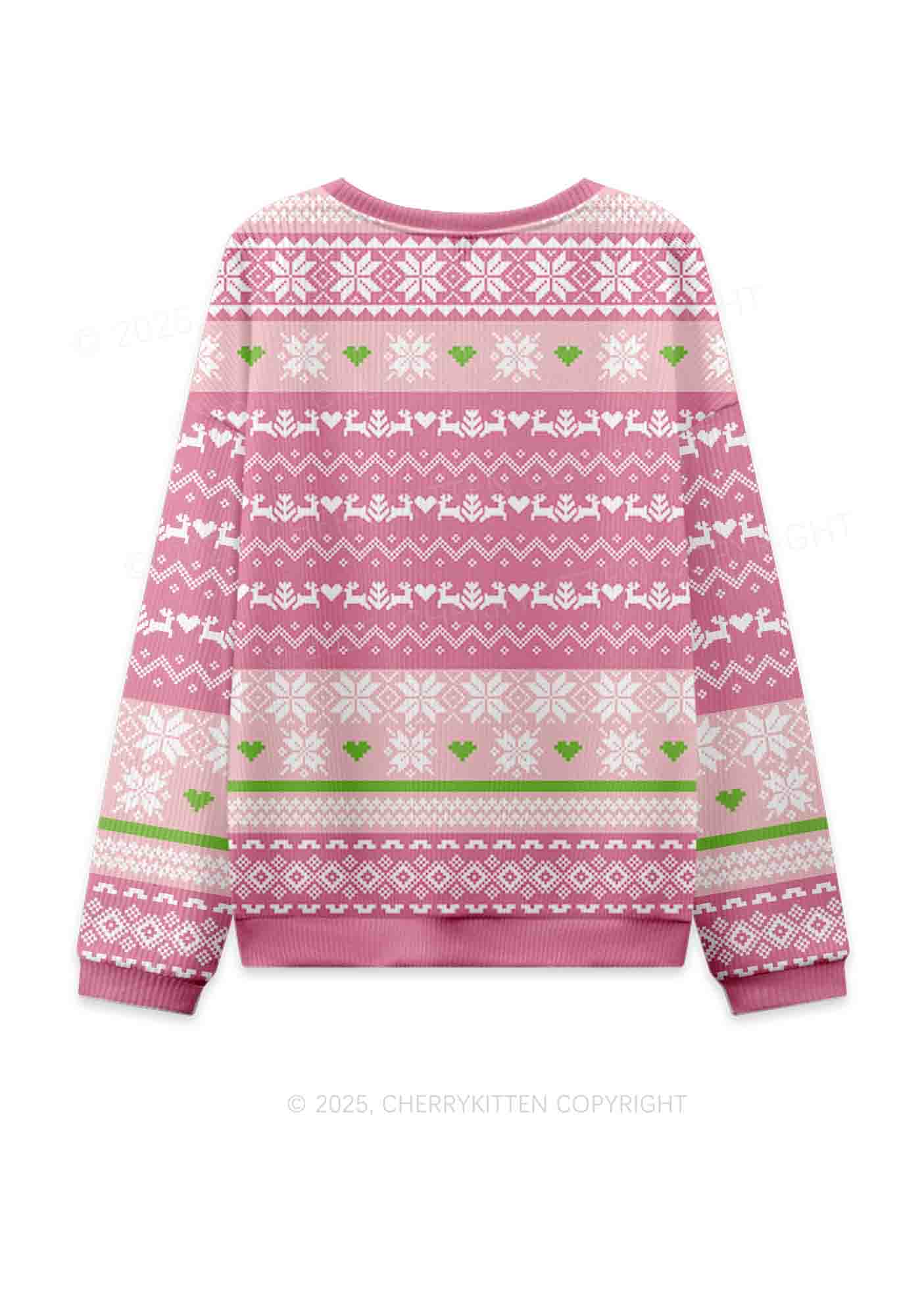 Dump Him Y2K Christmas Knit Sweatshirt Cherrykitten