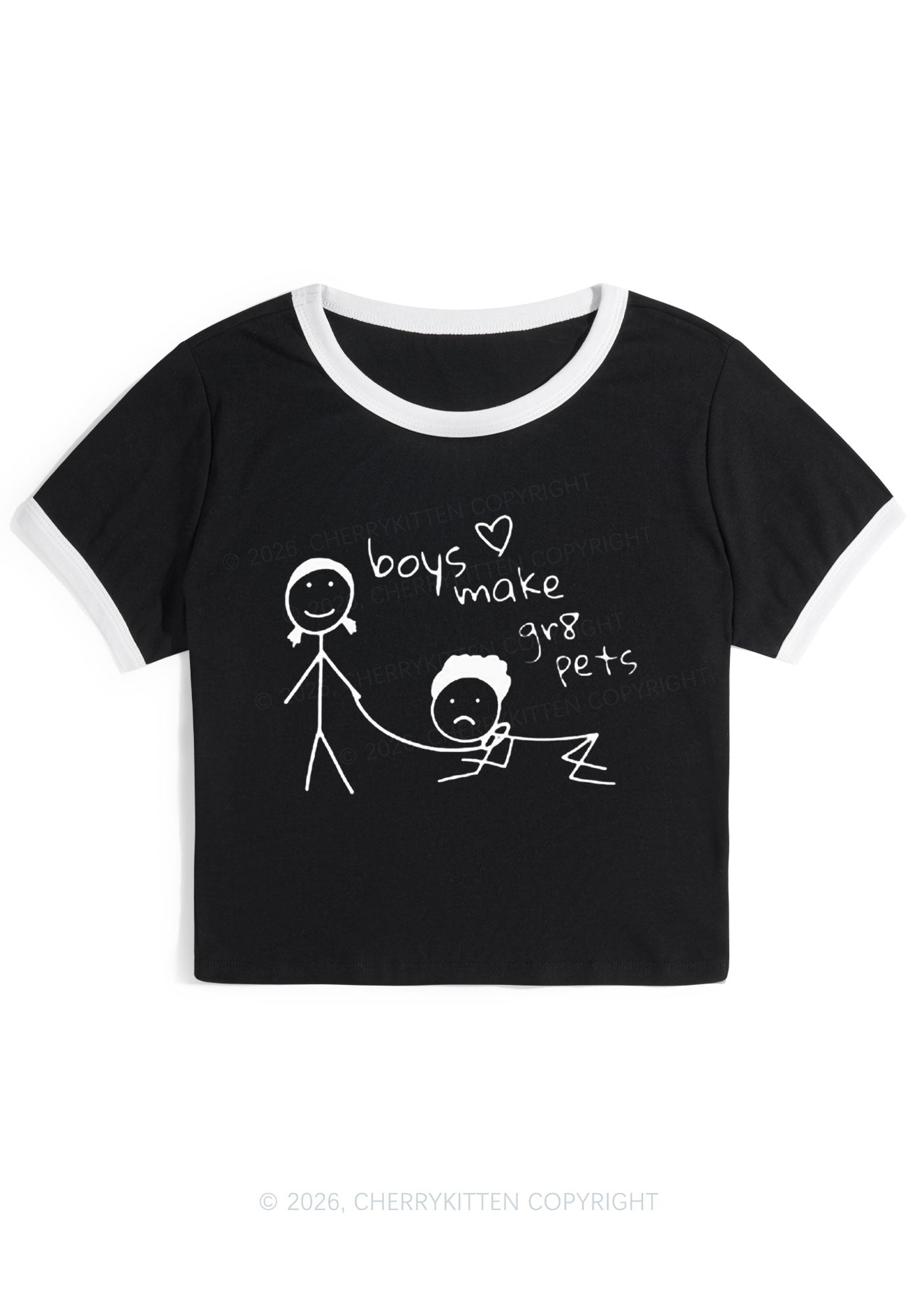 Boys Make Gr8 Pets Y2K Ringer Tee Cherrykitten
