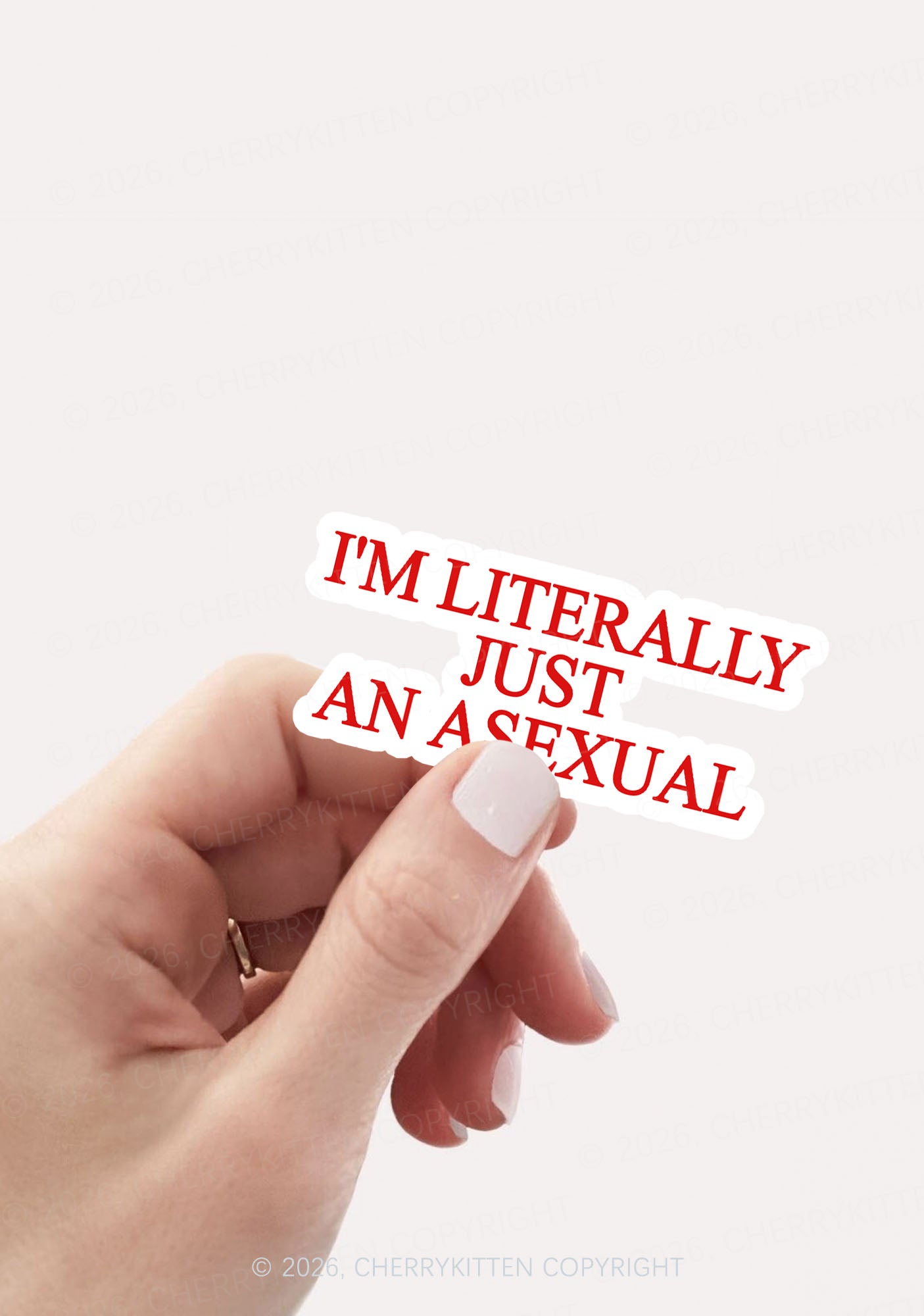 Im Literally Just An Asexual Pride 1pc Y2K Sticker Cherrykitten