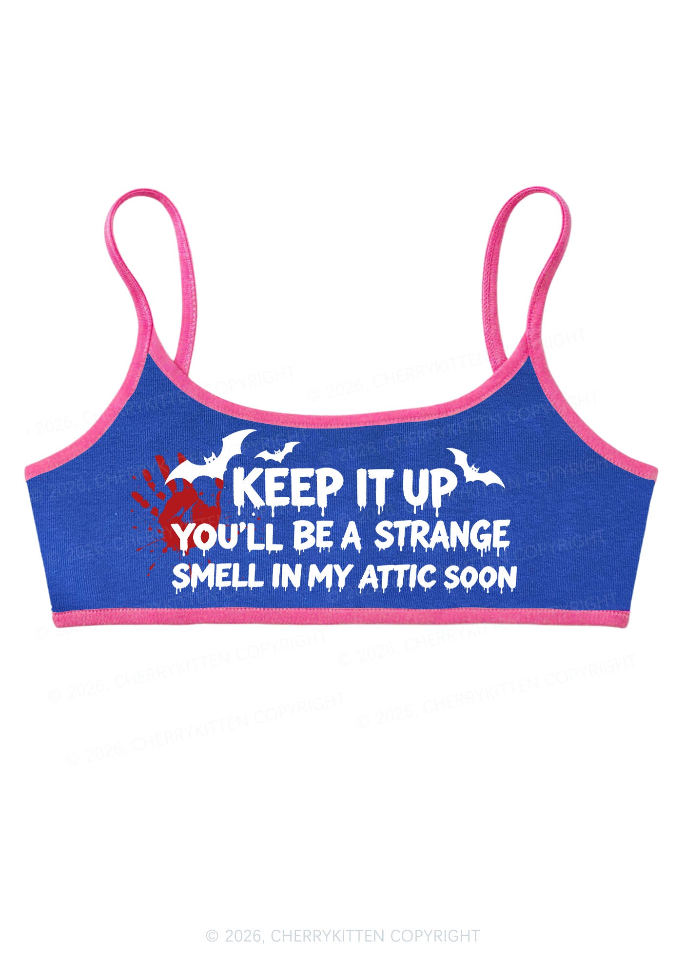Halloween Strange Smell In My Attic Y2K Super Crop Cami Cherrykitten