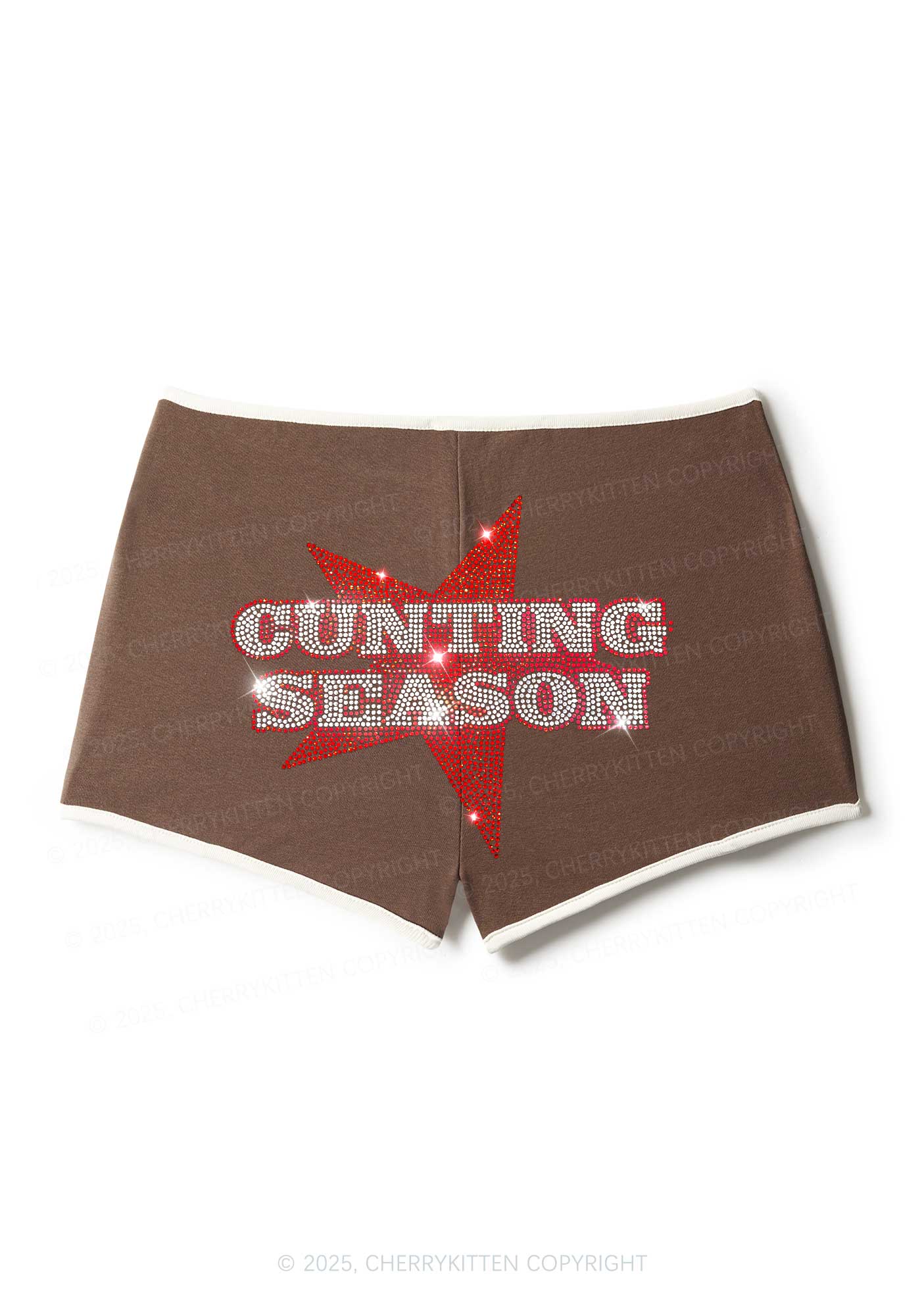 Rhinestone Cunting Season Y2K Booty Shorts Cherrykitten