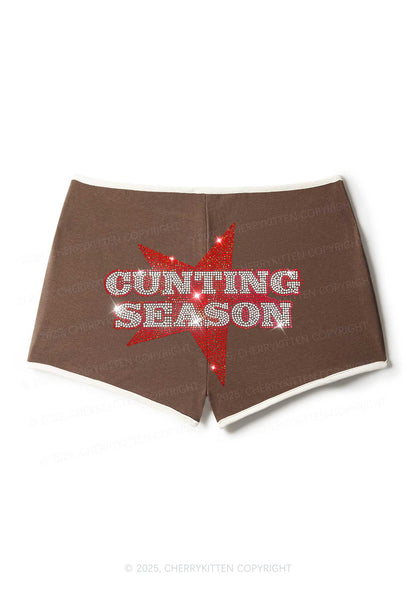Rhinestone Cunting Season Y2K Booty Shorts Cherrykitten