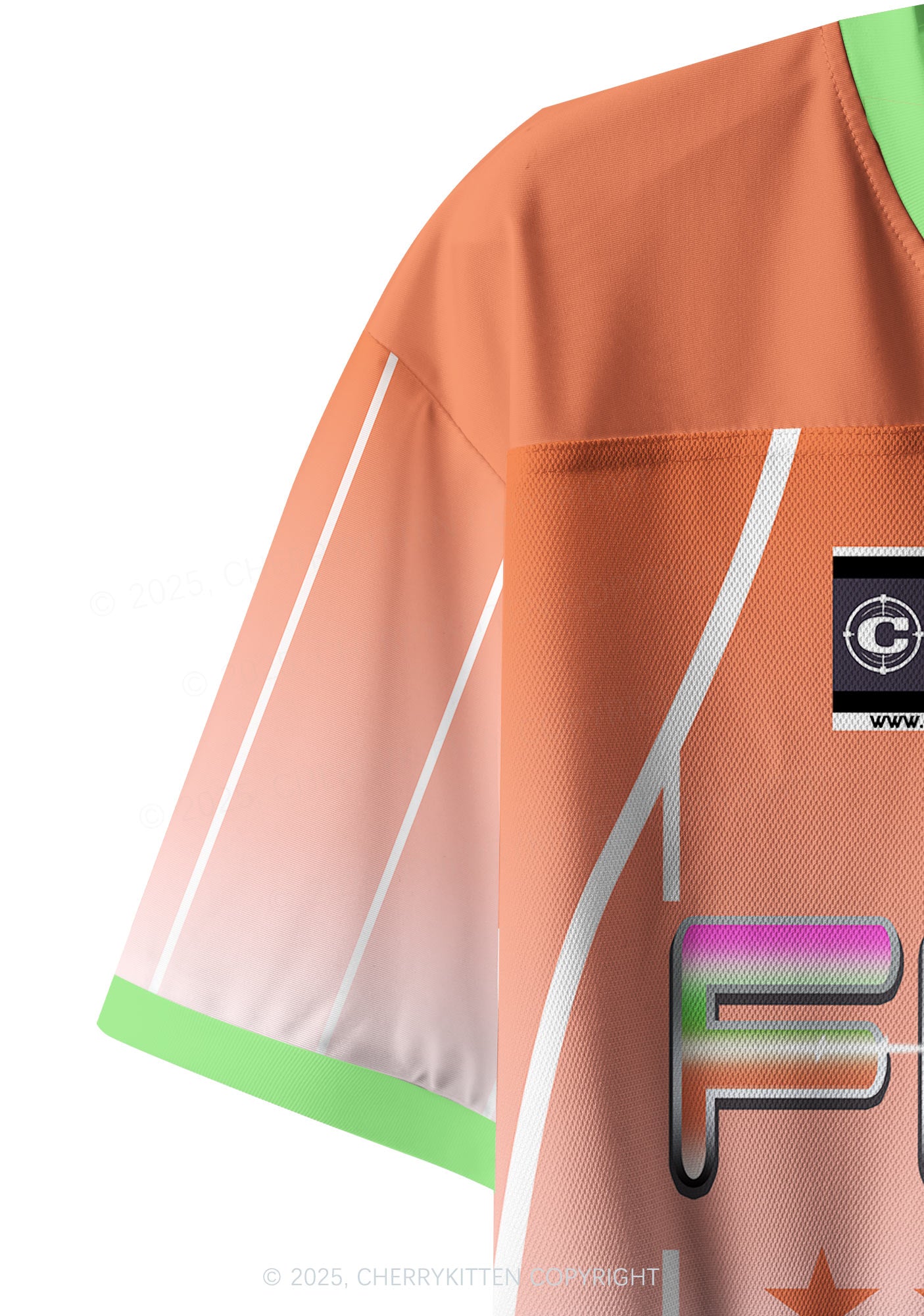 Custom Orange Freak Y2K Crop Sport Jersey Shirts Cherrykitten