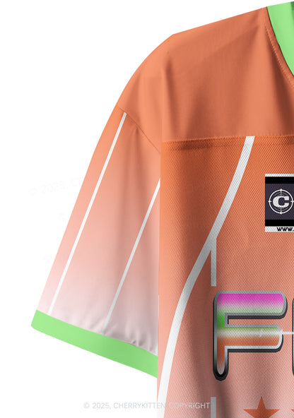 Custom Orange Freak Y2K Crop Sport Jersey Shirts Cherrykitten