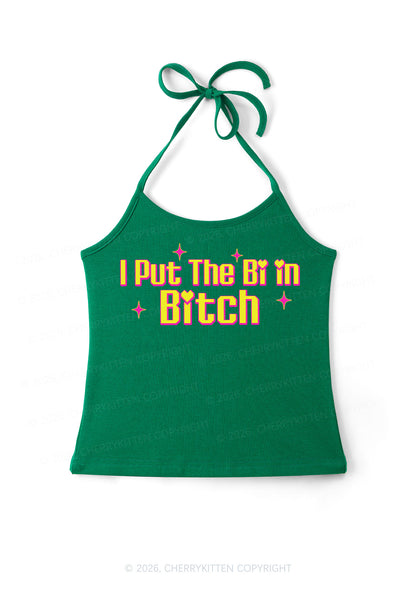 Put The Bi In Bxxch Pride Y2K Halter Neck Cami Cherrykitten