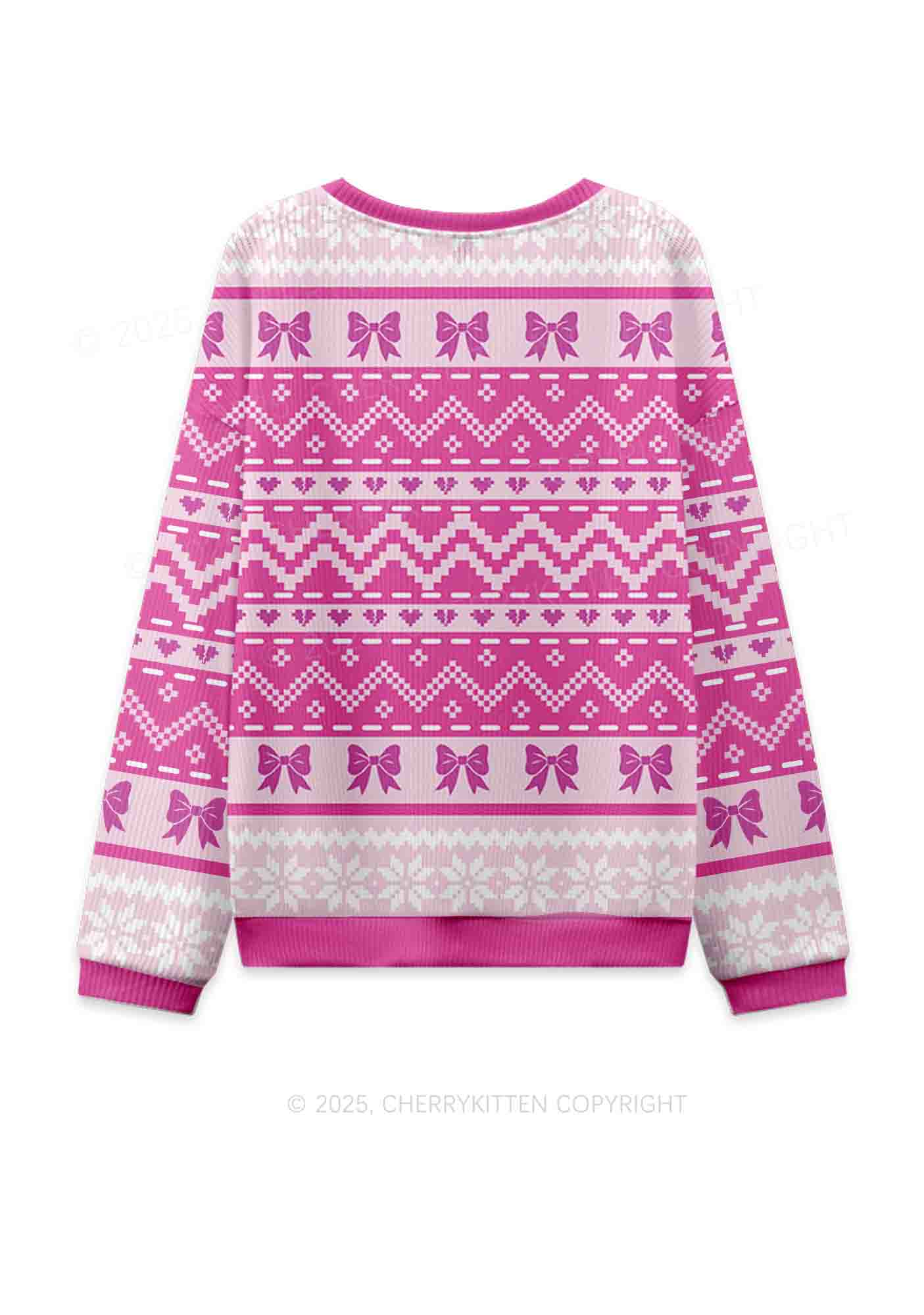 Emotional Support Bottom Pride Y2K Christmas Knit Sweatshirt Cherrykitten