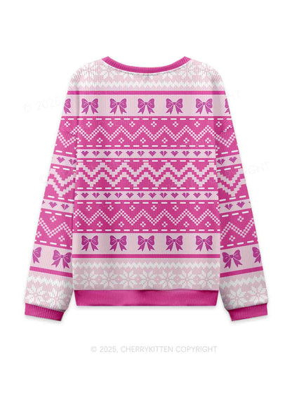 Emotional Support Bottom Pride Y2K Christmas Knit Sweatshirt Cherrykitten
