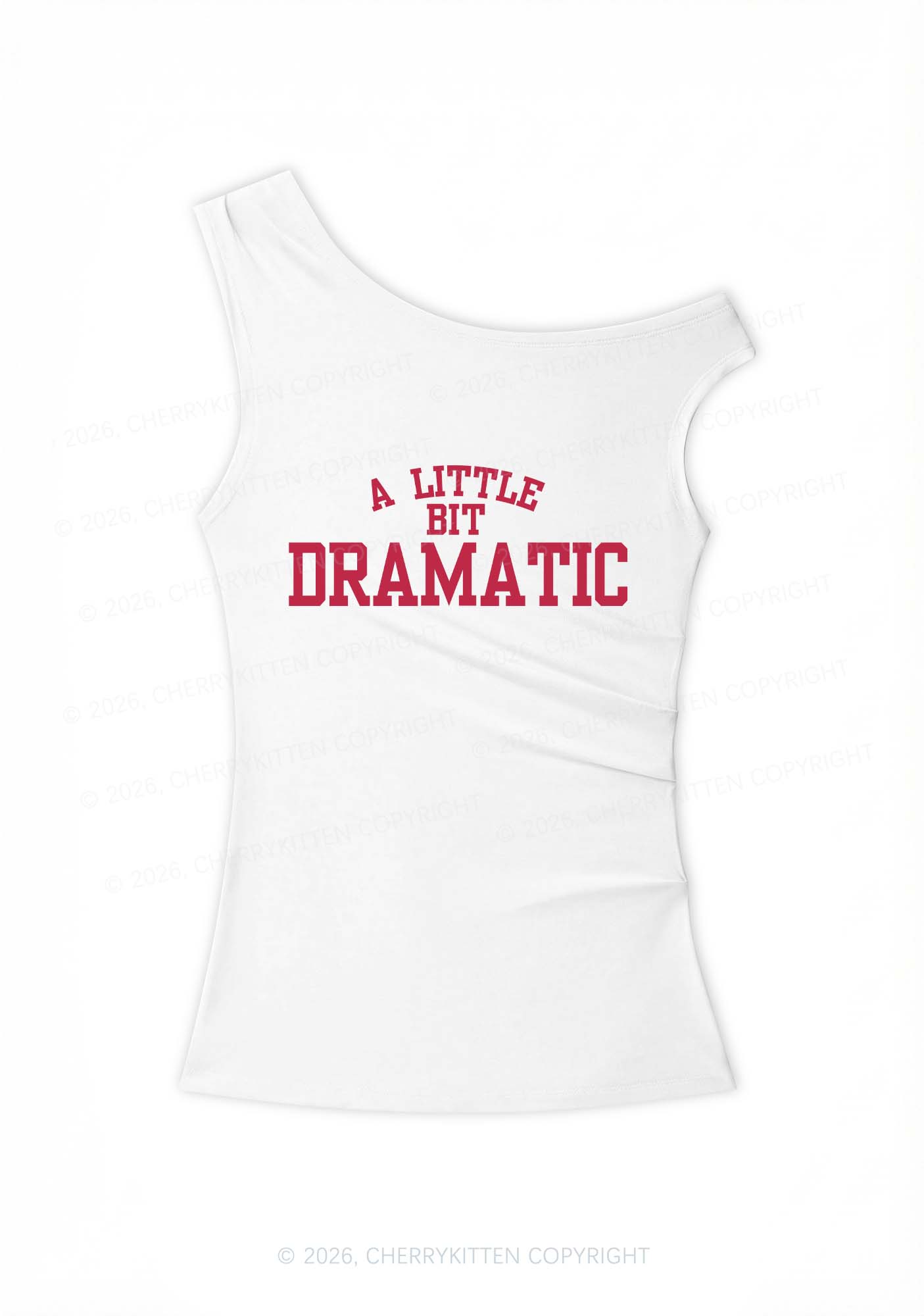 A Little Bit Dramatic Y2K Off Shoulder Tank Top Cherrykitten