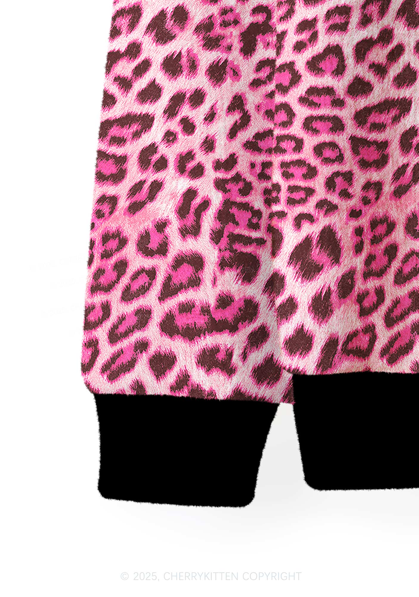 Pink Leopard Y2K Christmas Cardigan Knit Sweatshirt Cherrykitten