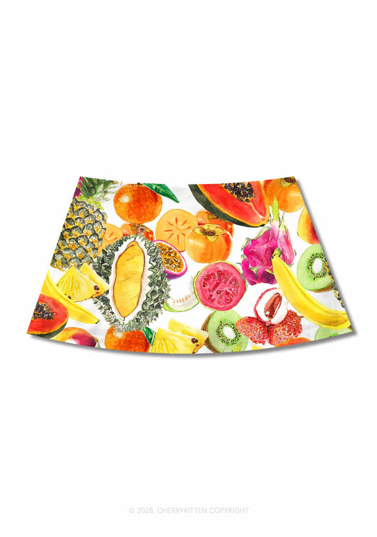 Tropical Fruit Pride Y2K Print Mini Skirt Cherrykitten