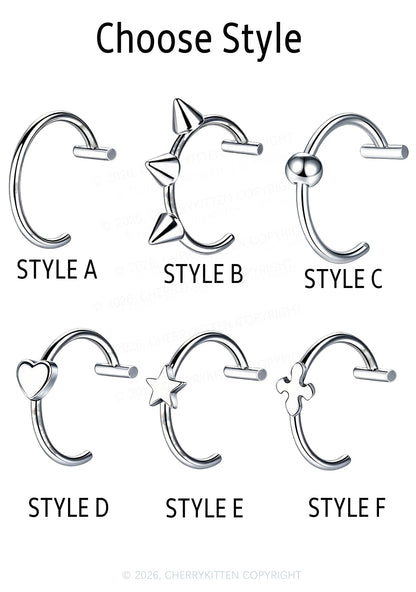 1pc No Pierced Lip Rings Y2K Piercing Cherrykitten