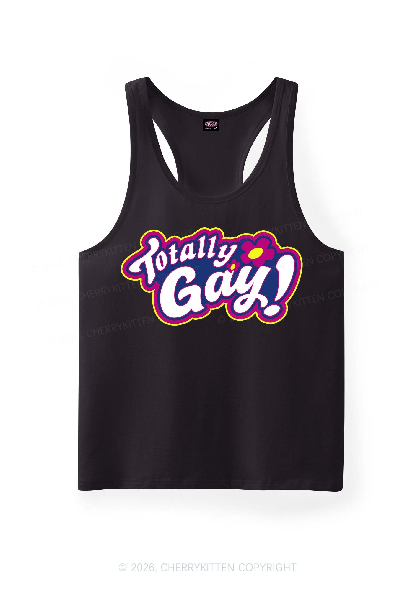 Totally Gay Pride Y2K Men Racerback Tank Top Cherrykitten