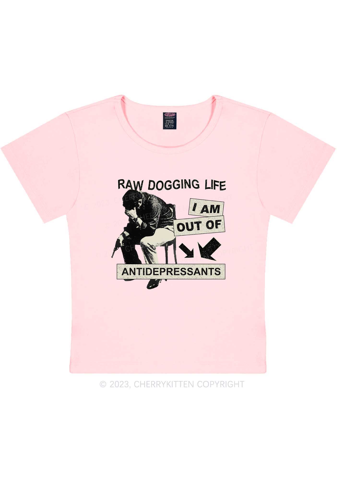 Out Of Antidepressants Y2K Baby Tee Cherrykitten