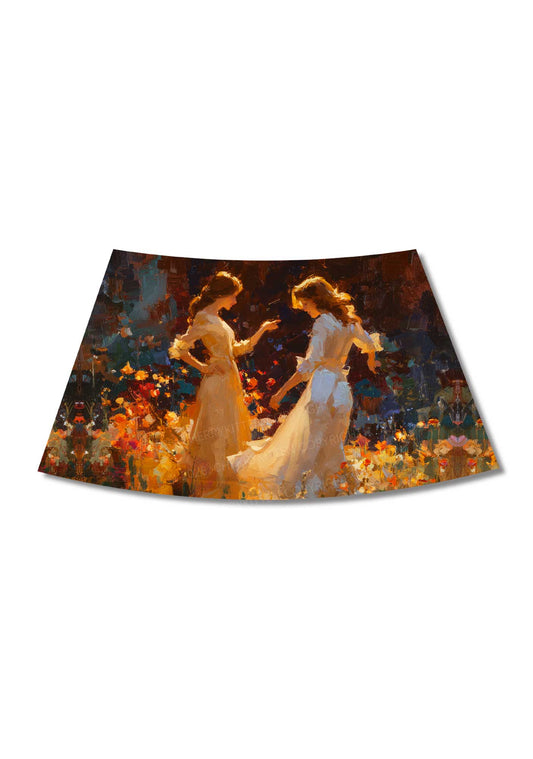 Dancing In Garden Pride Y2K Print Mini Skirt Cherrykitten