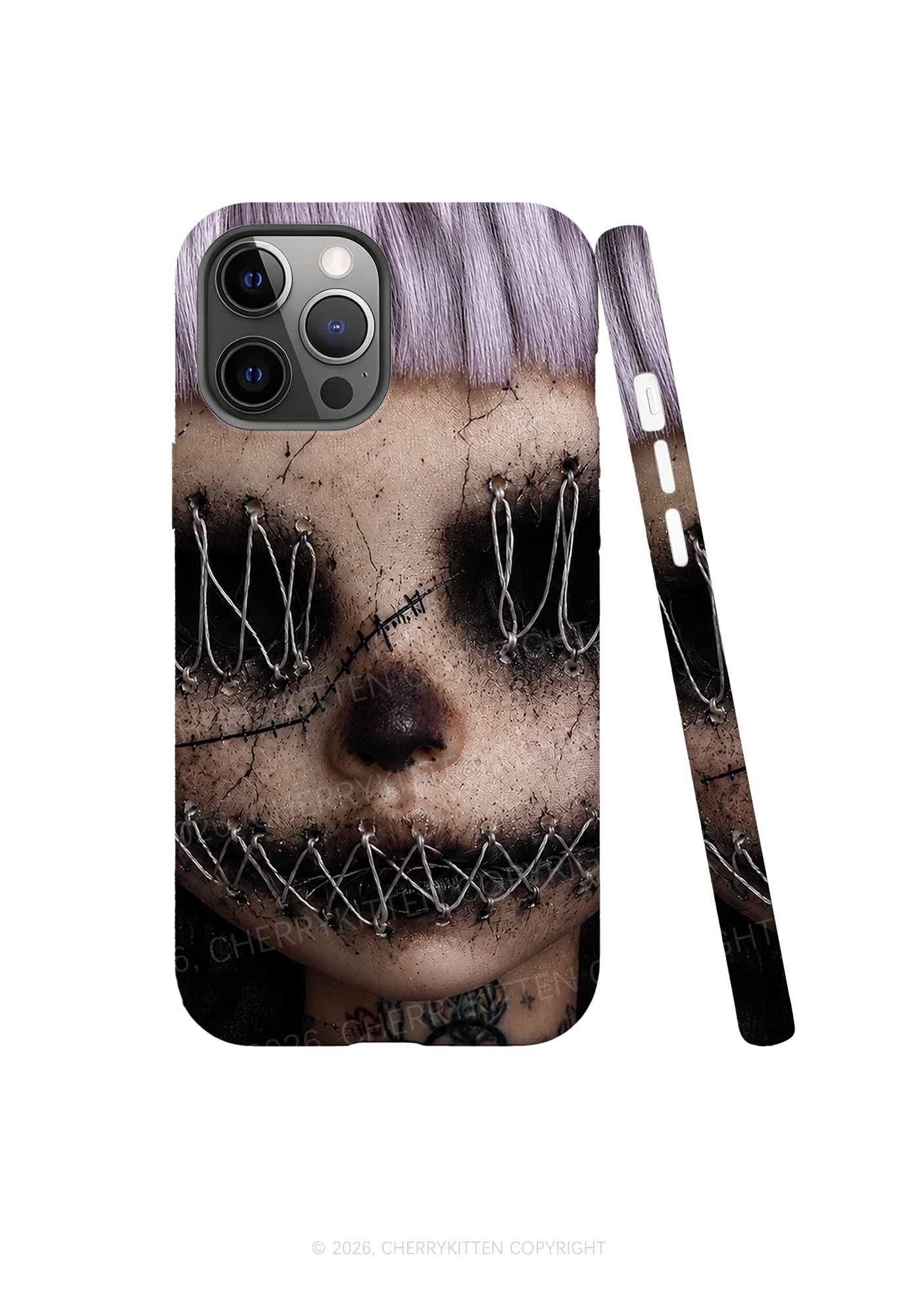 Halloween Metal Wire Face Y2K Phone Case Cherrykitten