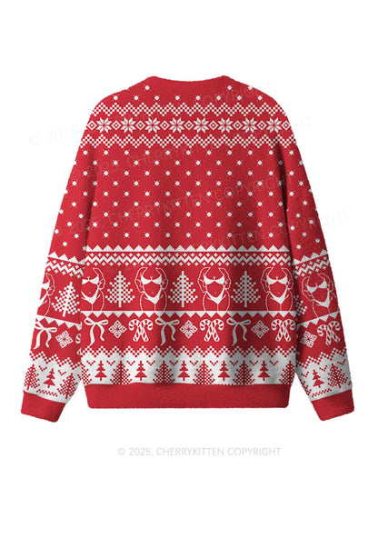 My Mental Health Isnt Great Y2K Christmas Knit Sweatshirt Cherrykitten