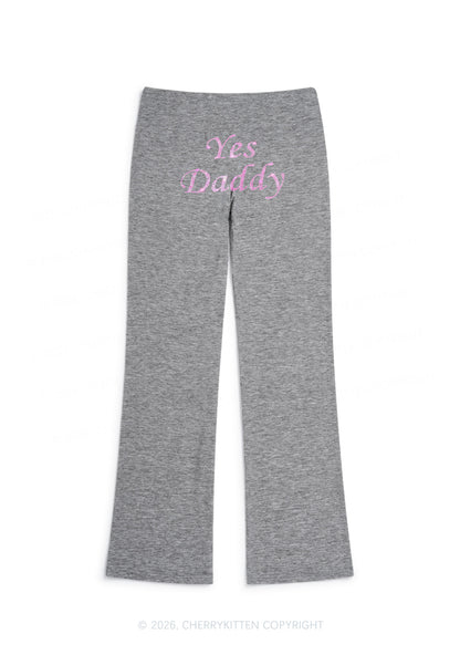 Rhinestone Yes Daddy Y2K Low Rise Drawstring Flare Pants Cherrykitten