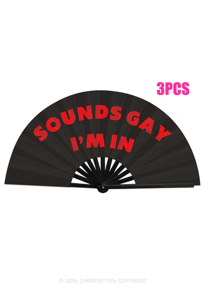 Sounds Gay Y2K Rave Hand Fan Cherrykitten