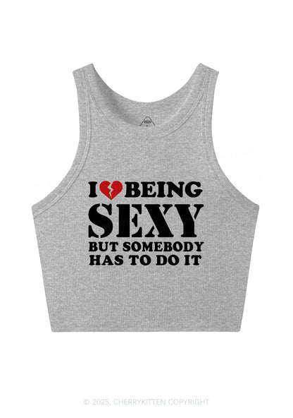 Being Sexy Tough Y2K Crop Tank Top Cherrykitten