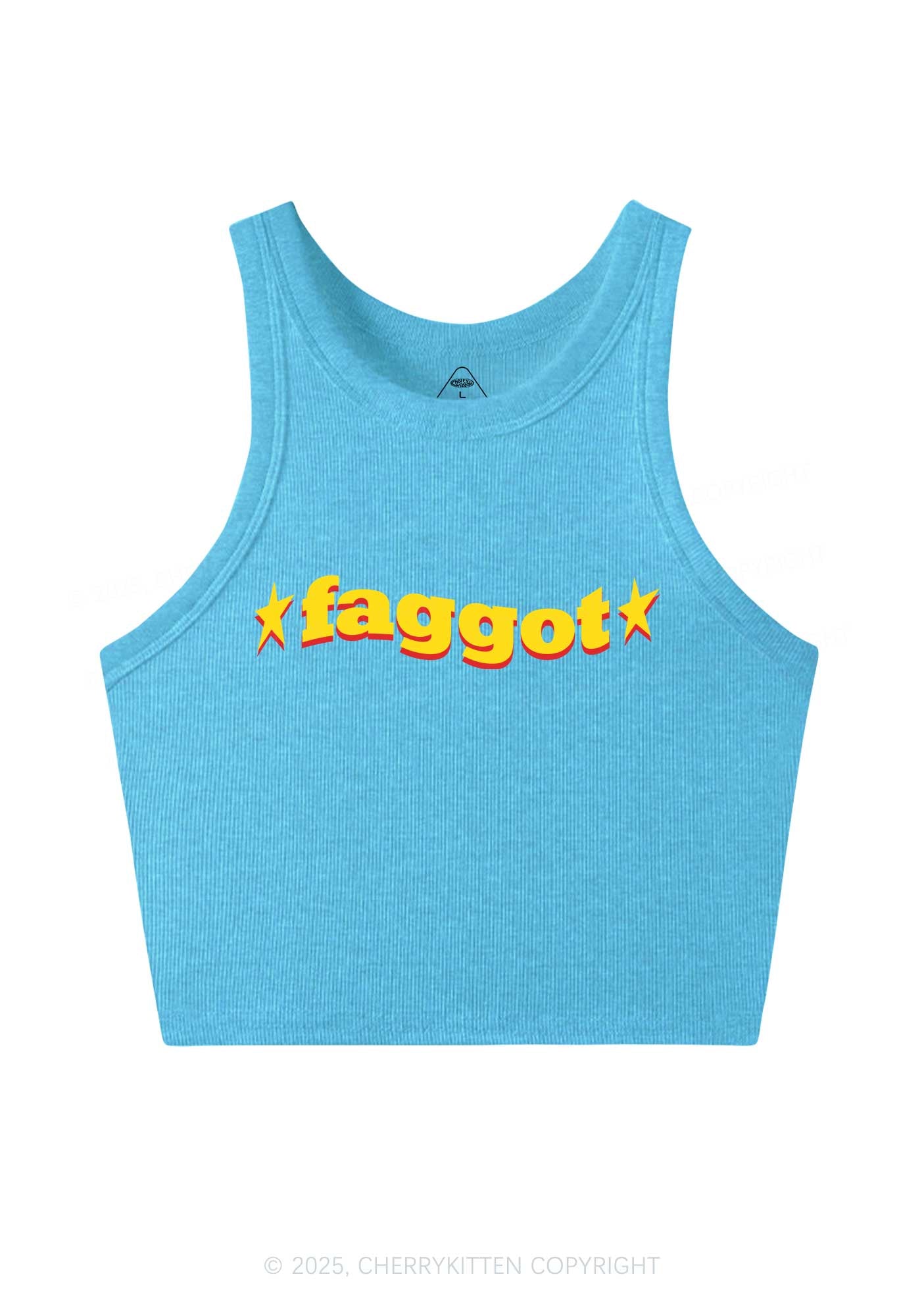 Red Faggot Pride Y2K Crop Tank Top Cherrykitten