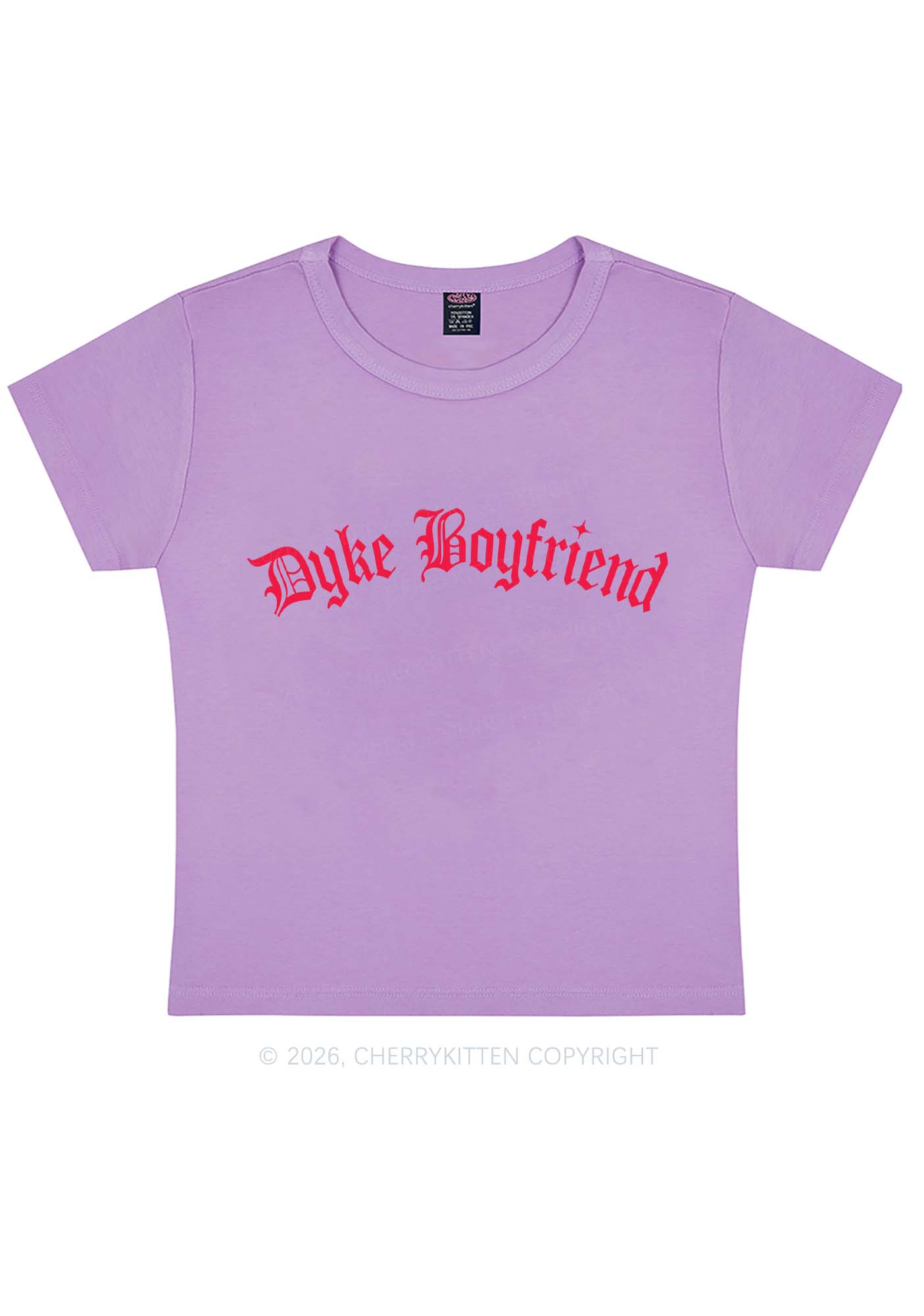 Dyke Boyfriend Pride Y2K Baby Tee Cherrykitten