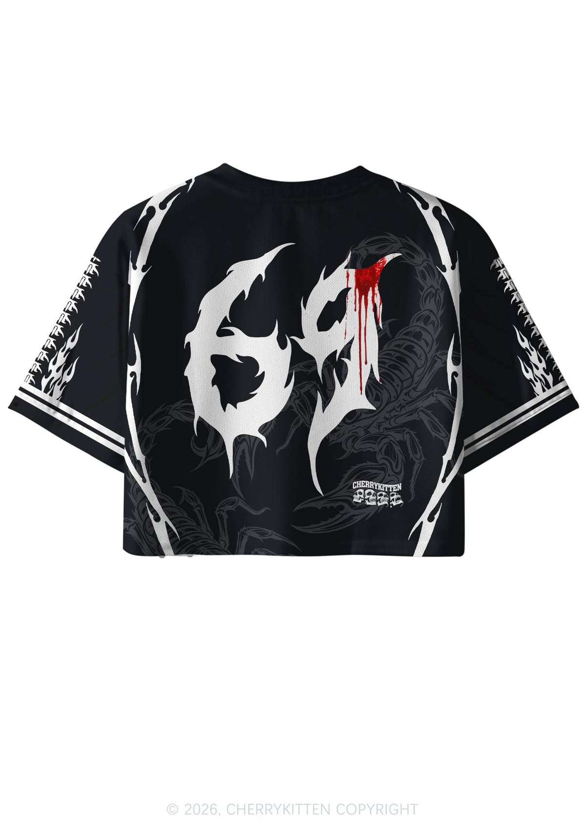 See You In Hell Y2K Crop Sport Jersey Shirts Cherrykitten