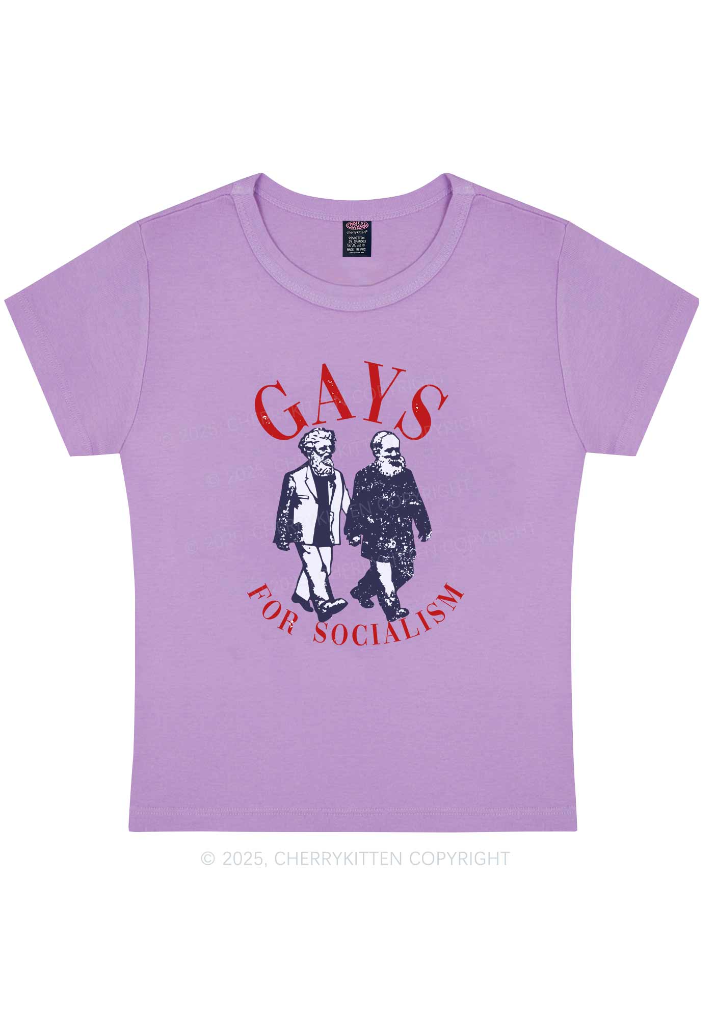 Gays For Socialism Pride Y2K Baby Tee Cherrykitten