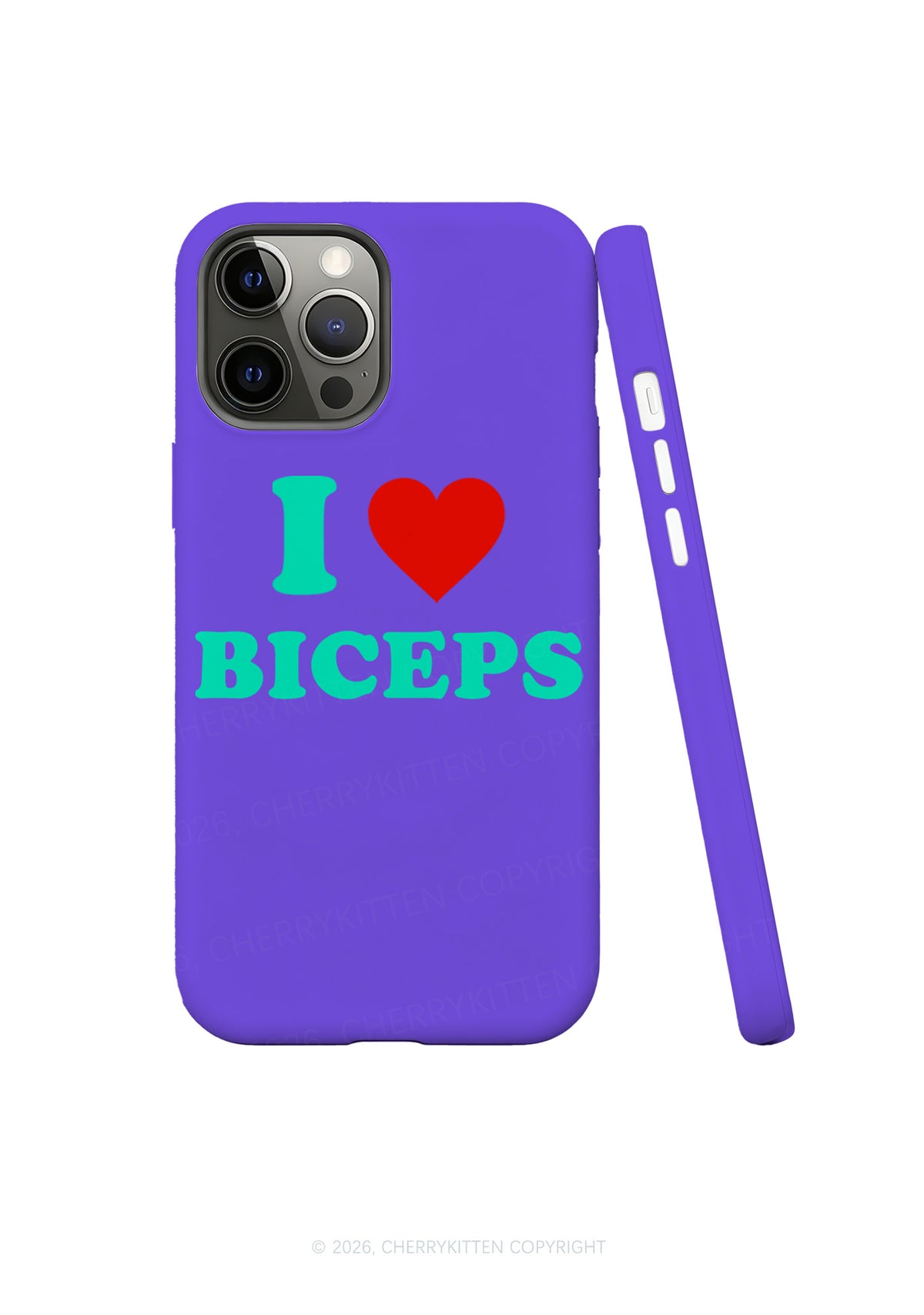 Purple I Love Biceps Y2K Phone Case Cherrykitten