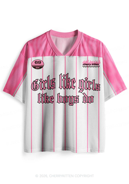 Girls Like Girls Like Boys Do Pride Y2K Sport Jersey Shirts Cherrykitten