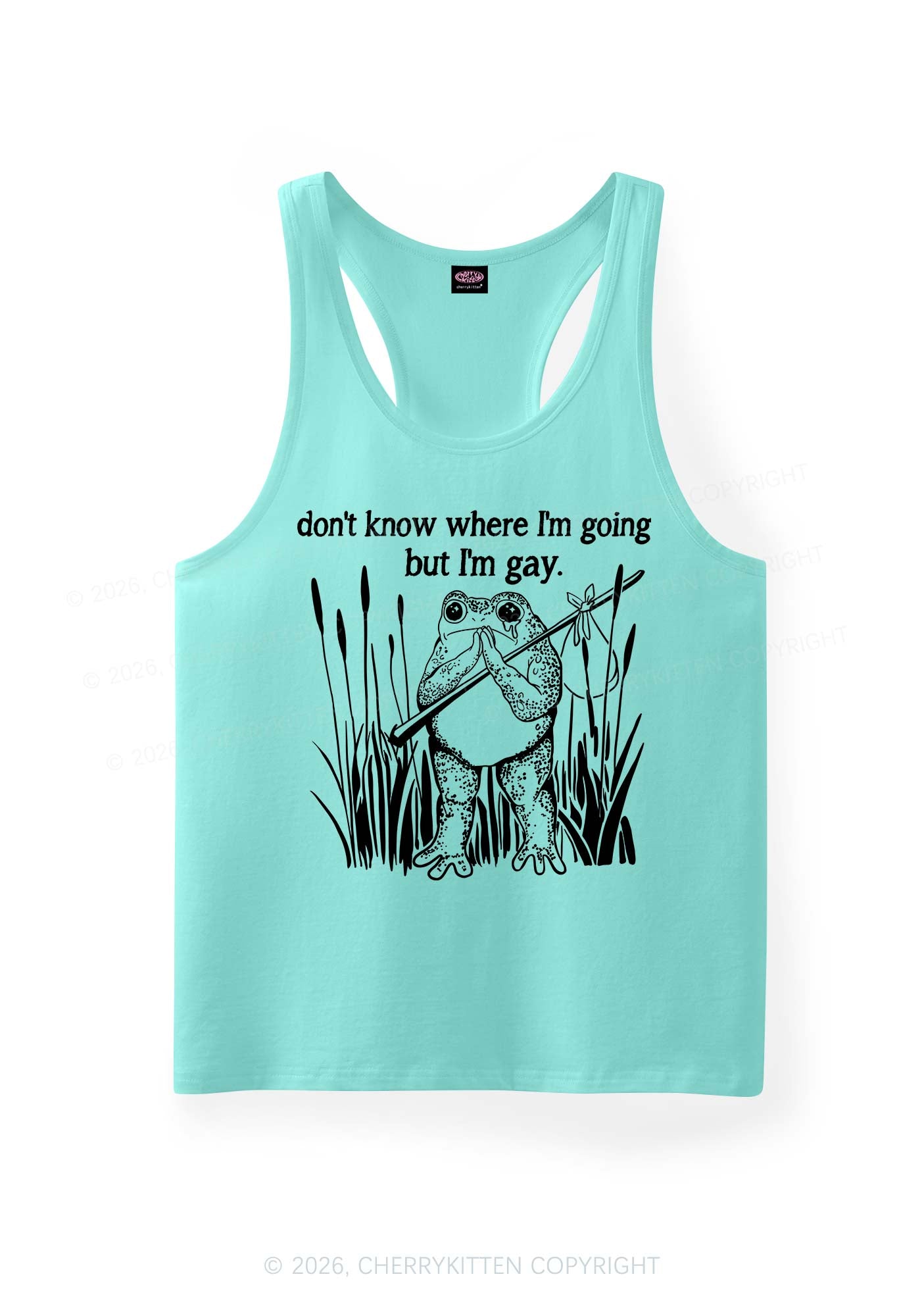 But I Am Gay Frog Pride Y2K Men Racerback Tank Top Cherrykitten