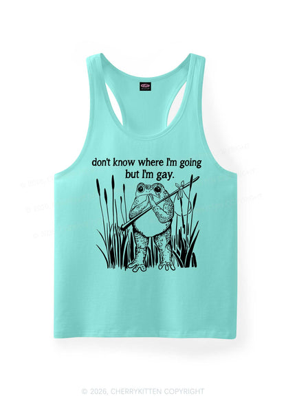 But I Am Gay Frog Pride Y2K Men Racerback Tank Top Cherrykitten