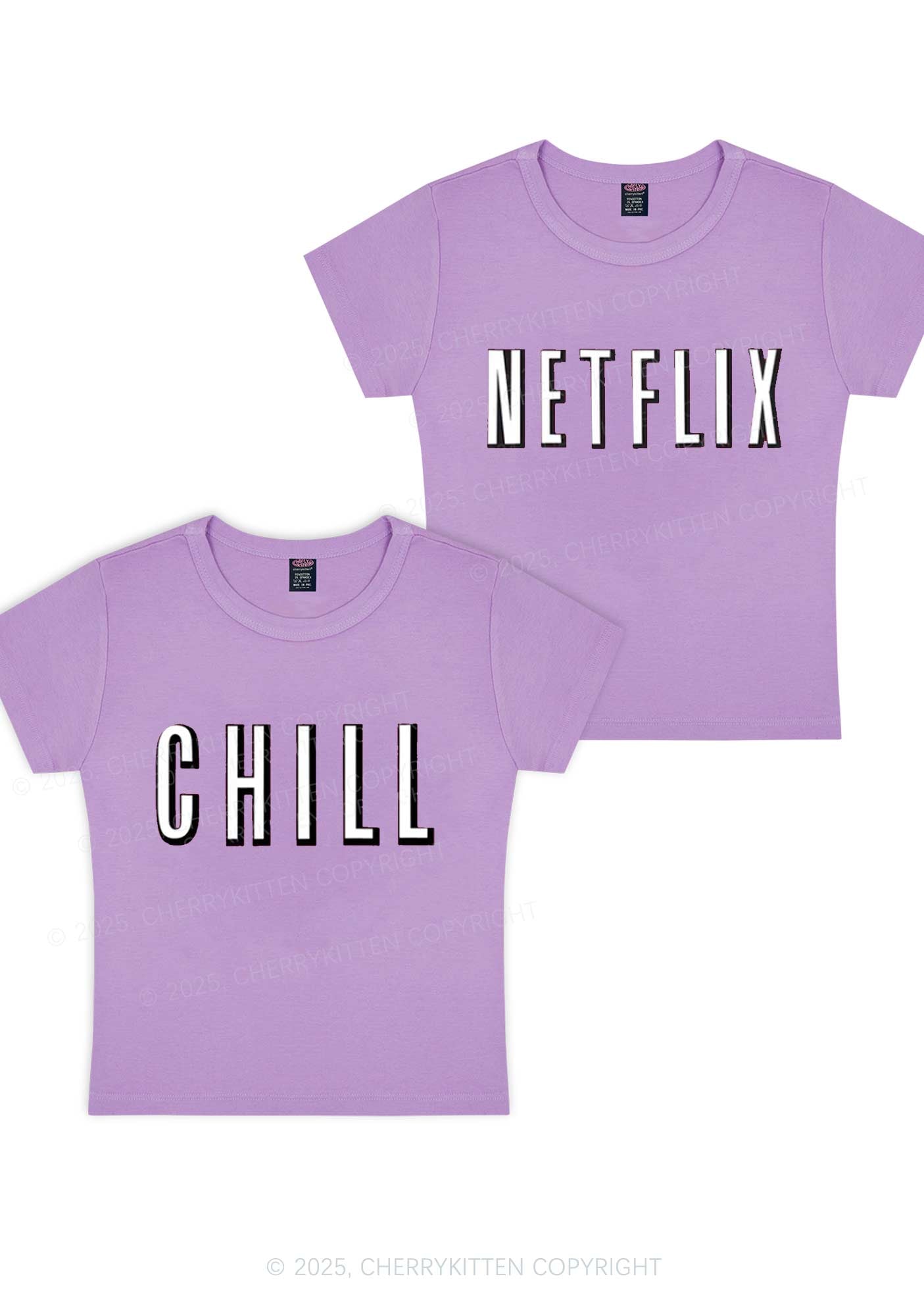 Netflix Chill Y2K Valentine's Day Baby Tee Cherrykitten