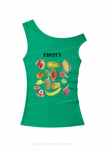 Fruity Y2K Off Shoulder Tank Top Cherrykitten