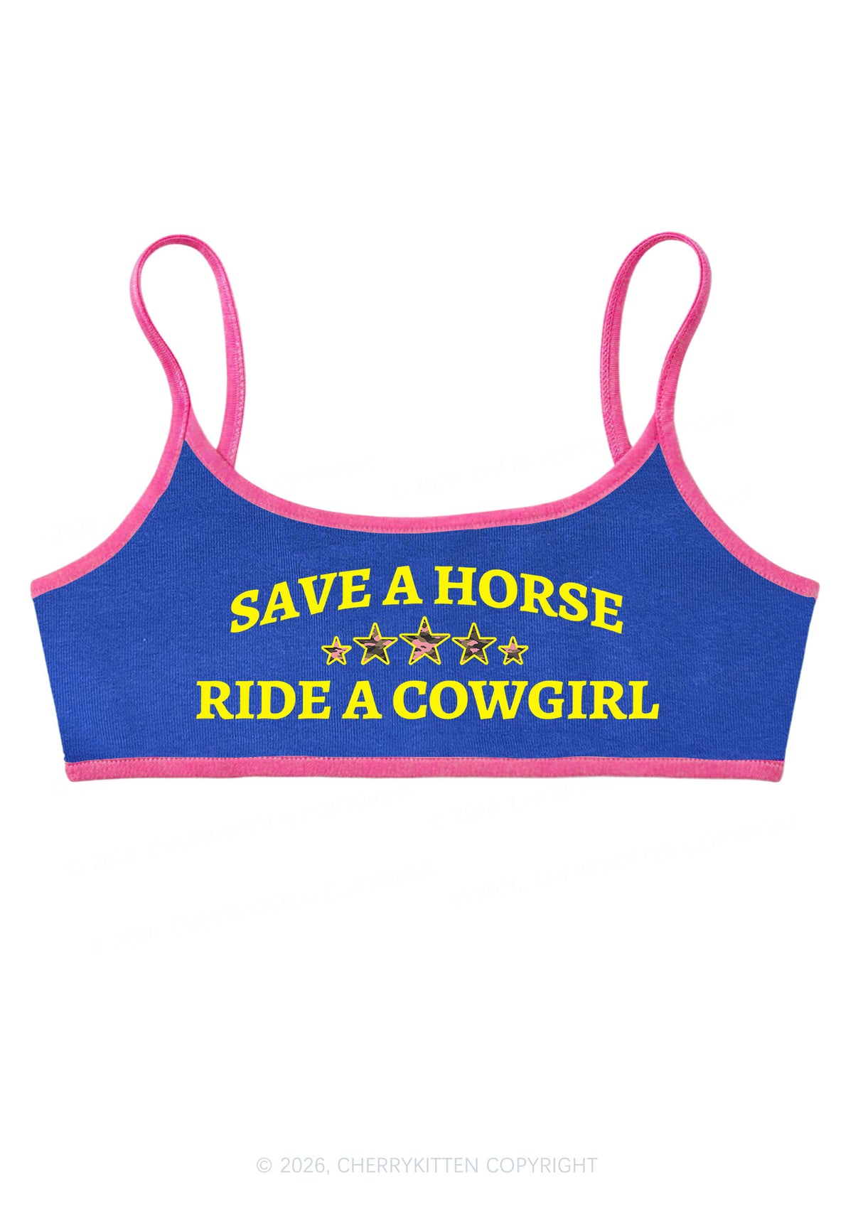 Ride A Cowgirl Stars Y2K Super Crop Cami Cherrykitten