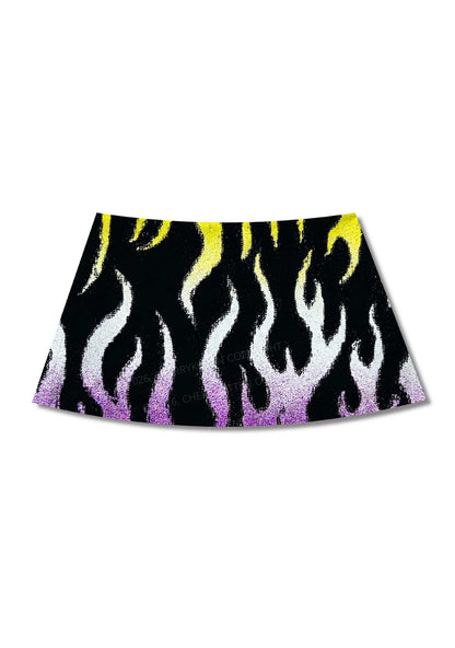 Nonbinary Flame Pride Y2K Print Mini Skirt Cherrykitten
