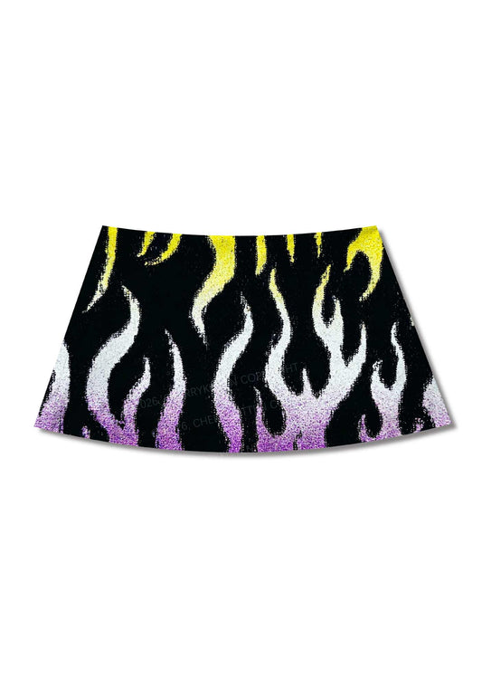 Nonbinary Flame Pride Y2K Print Mini Skirt Cherrykitten