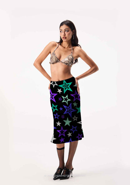 Gay Star Pride Y2K Print Midi Skirt Cherrykitten