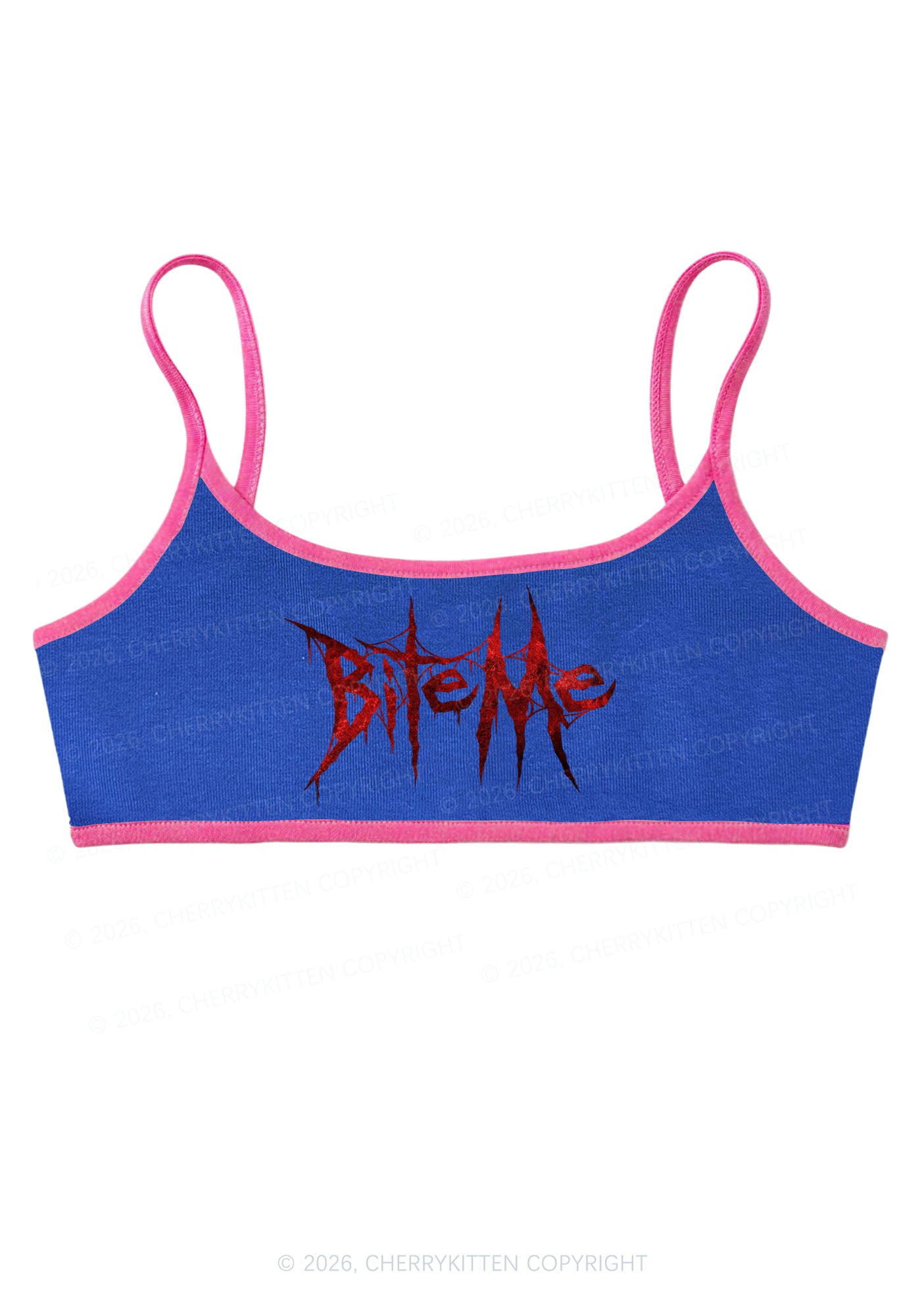 Halloween Bite Me Y2K Super Crop Cami Cherrykitten