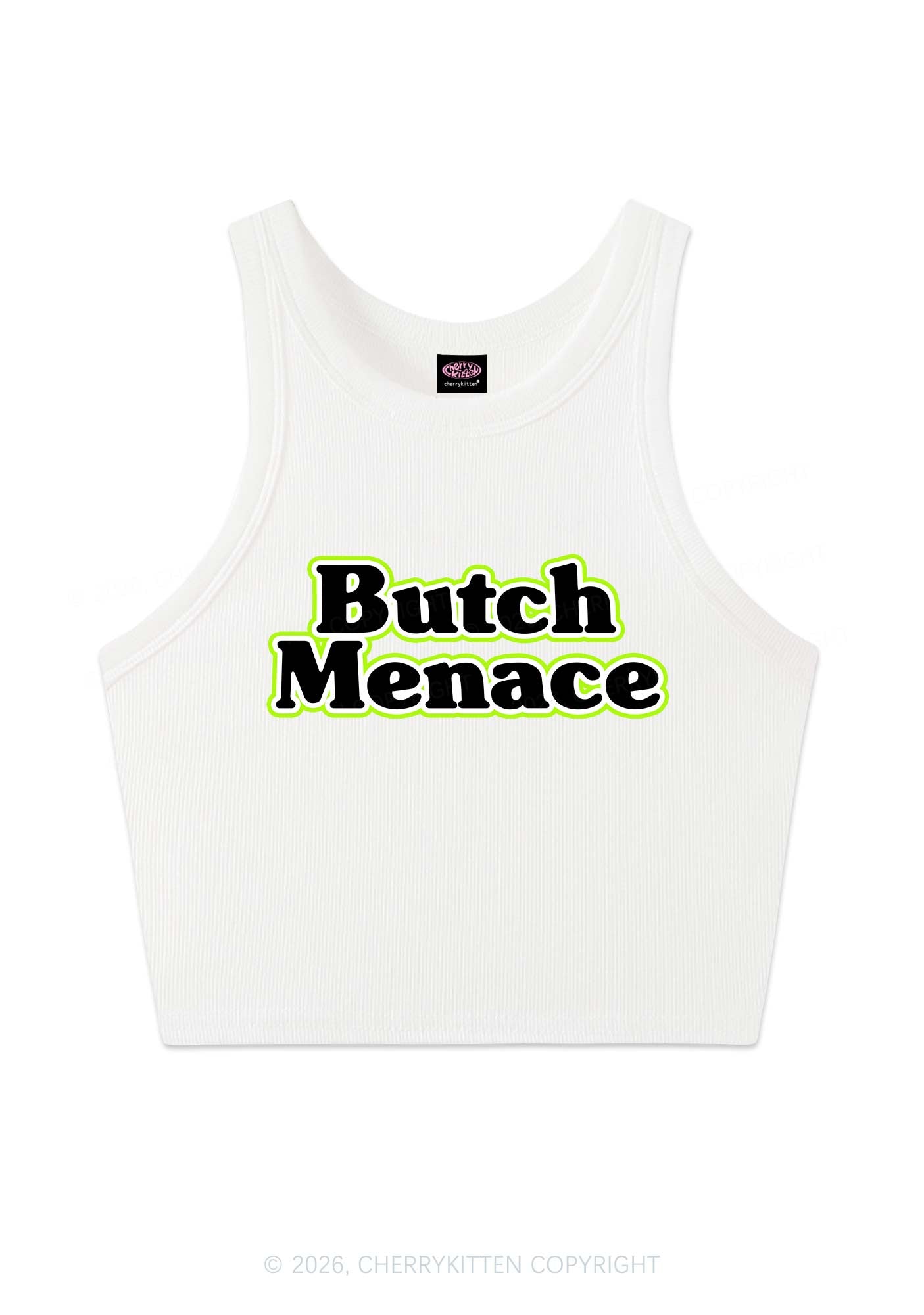 Butch Menace Pride Y2K Crop Tank Top Cherrykitten