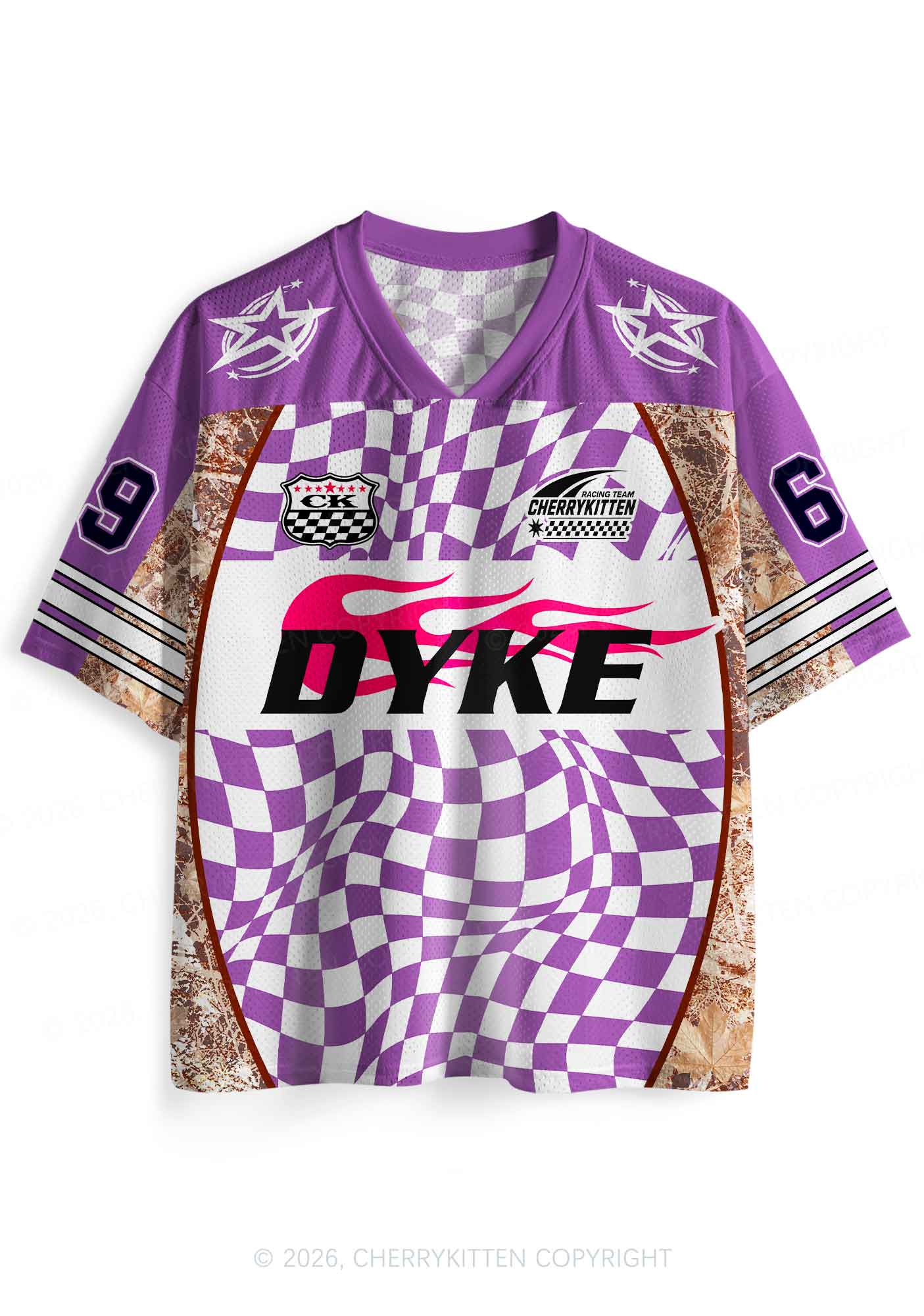 Purple Plaid Dyke Pride Y2K Sport Jersey Shirts Cherrykitten