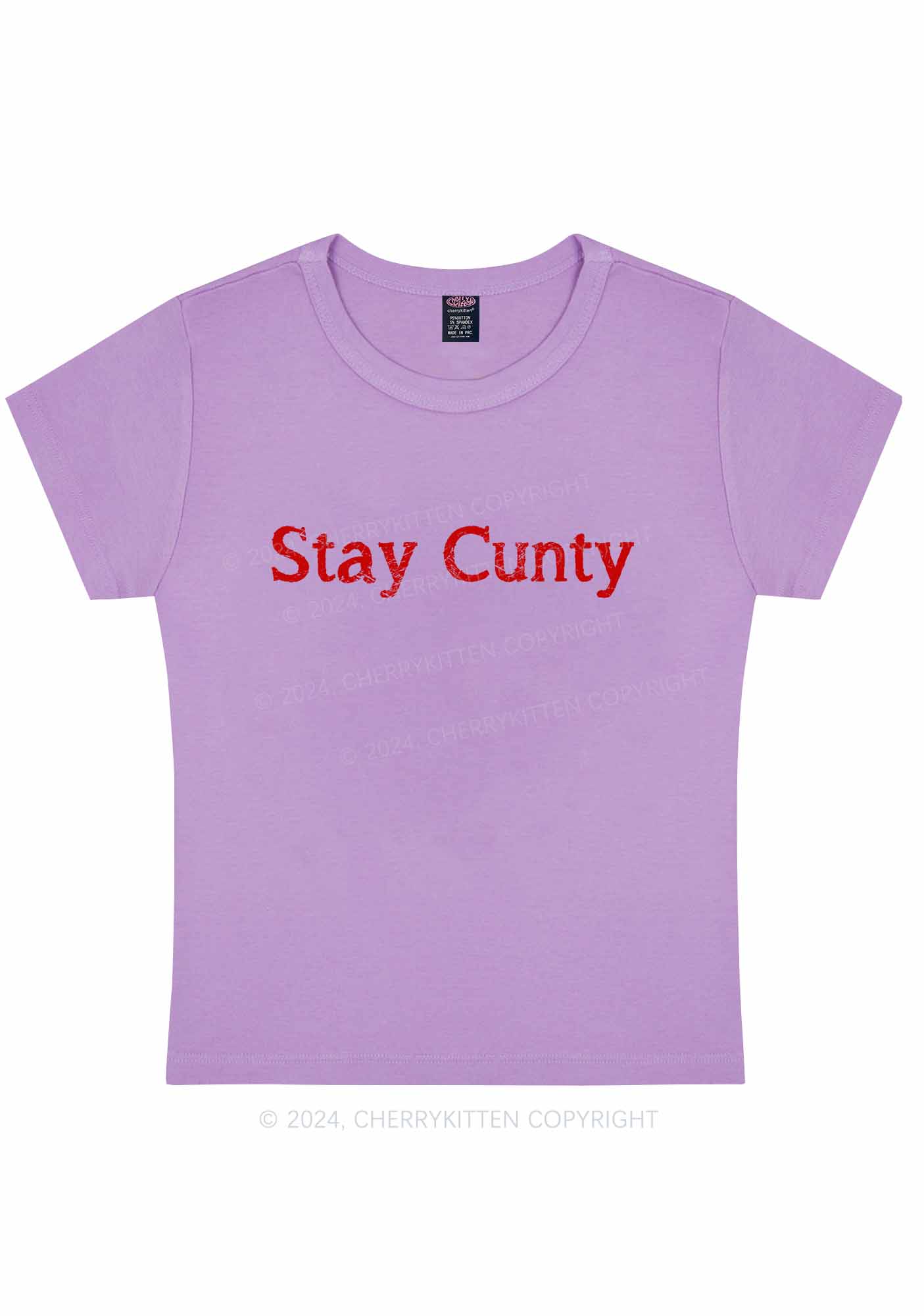 Curvy Stay Cxnty Y2K Baby Tee Cherrykitten