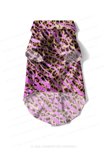 Sparkle Pink Leopard Y2K Pet Shirts Cherrykitten